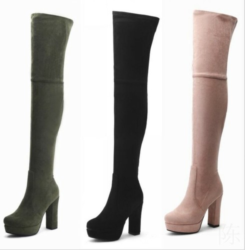 stretchy knee high boots